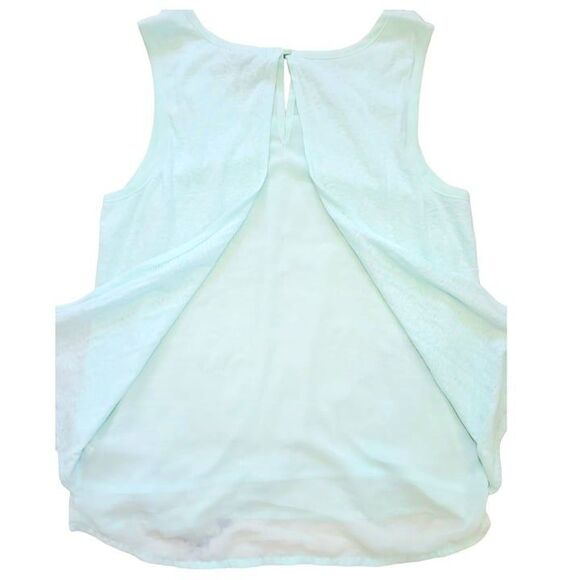 Womens L Gap Lightweight Spring-Ready Sleeveless Mint Green Keyhole Button Back - Picture 8 of 9